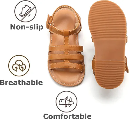 Miniatura 21 de THEE BRON Sandalias cómodas para niñas, zapatos para niños, sandalias rellenas