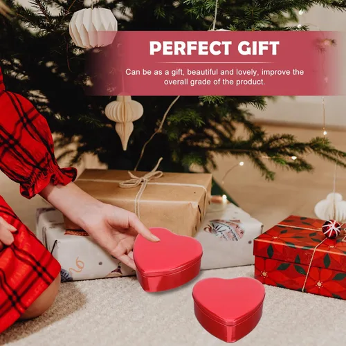 Miniatura 6 de Caja vacía de metal con forma de corazón: 10 unids cajas de chocolate de caramelo latas con tapa cosméticos latas Día de San Valentín regalos