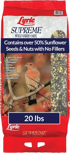 Miniatura 2 de Lyric Supreme Wild Bird Seed, mezcla de alimentos para pájaros silvestres con nueces y semillas de girasol, bolsa de 20 libras y mezcla de semillas