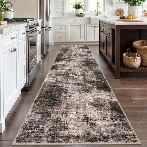 Miniatura 654 de IOHOUZE Alfombra abstracta lavable de 3 x 12 pies para pasillos, antideslizante para cocina, camino de entrada de lana sintética para interiores