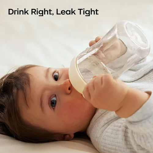 Miniatura 2 de Bc Babycare: vaso para sorber con pezones y asas para niños de 6+ meses, vaso antiderrame para sorber, tazas con pajita para niños pequeños con Beige