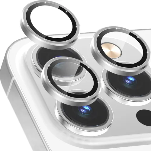 Miniatura 8 de CloudValley Protector de lente de cámara para iPhone 13 Pro - iPhone 13 Pro Max, película de vidrio templado, cubierta protectora de lente de Grafito