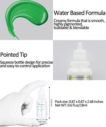Miniatura 3 de Mysense Pintura corporal verde de Amazonas, maquillaje de disfraz de Gamora de la bruja Elphaba de Halloween, accesorios de atuendo del día de San