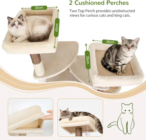 Miniatura 5 de Globlazer Árbol de gato resistente de 74 pulgadas para gatos grandes, torre de árbol alto de varios niveles para múltiples gatos adultos