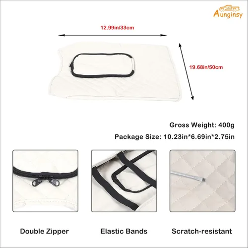 Miniatura 7 de Aunginsy Funda para reposabrazos de consola central compatible con Toyota Tundra 2007-2021, de cuero, almohadilla de tapa de cojín de consola media
