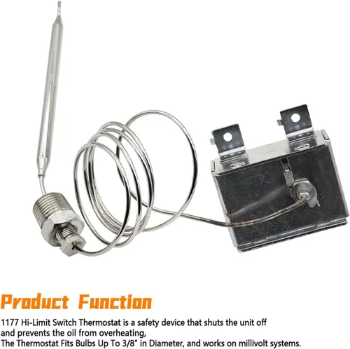 Miniatura 4 de Interruptor de freidora de límite alto 1177 LCCM200300000 para termostato de freidora 3/8 pulgadas Mpt Stuff Box High Limit 450°F, reemplazo
