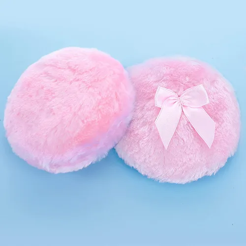 Miniatura 6 de Sibba Puff grande y esponjoso, 4 pulgadas, ultra suave, lavable, reutilizable, de terciopelo para cara, cuerpo, herramienta de maquillaje húmedo