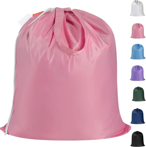 Miniatura 19 de Polecasa Bolsa de lavandería extra grande y resistente con asas duraderas y cierre de cordón, 28 x 36 pulgadas, bolsas de almacenamiento duraderas