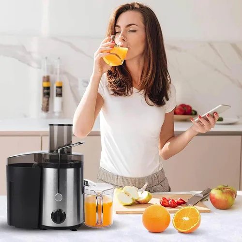 Miniatura 2 de Mueller Juicer Ultra Power, máquina extractora de prensa centrífuga fácil de limpiar, canal de alimentación ancho de 3 pulgadas para frutas enteras