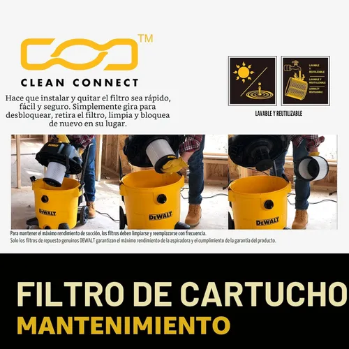 Miniatura 8 de DEWALT Stealthsonic Aspiradora de taller húmeda y seca, 5 galones, 4 HP, aspiradora ultra silenciosa con kit de accesorios completo y 6 bolsas