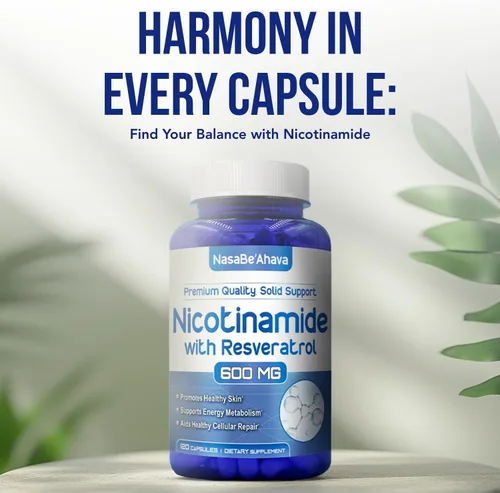 Miniatura 7 de Resveratrol con vitamina B3 Nicotinamida 500mg Precursor NAD+ y complejo de longevidad con forma de nicotinamida de vitamina B3 Niacina sin