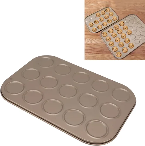 Miniatura 6 de Luqeeg Molde superior para magdalenas, material de acero al carbono, revestimiento antiadherente, distribución uniforme, bandeja para magdalenas 15