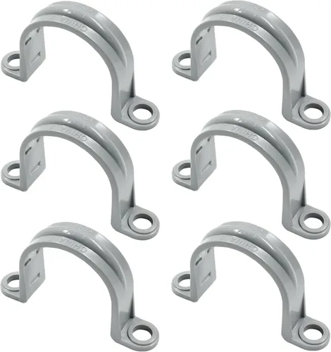 Miniatura 6 de Bonsicoky 6 correas de tubo de PVC de 1-1/2 pulgadas, correas de plástico de dos agujeros, correa de conducto de plástico para tubos de PVC cables