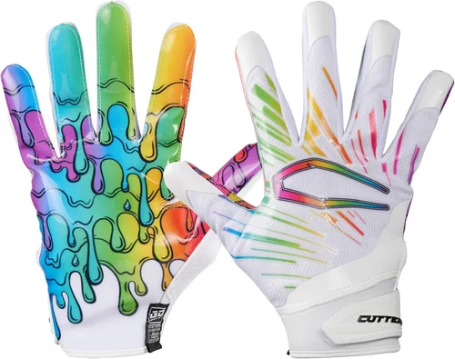 Miniatura 12 de Guantes de fútbol Cutters - Guantes de receptor de fútbol para el día del partido con agarre de silicona de alta adherencia, soporte y protección