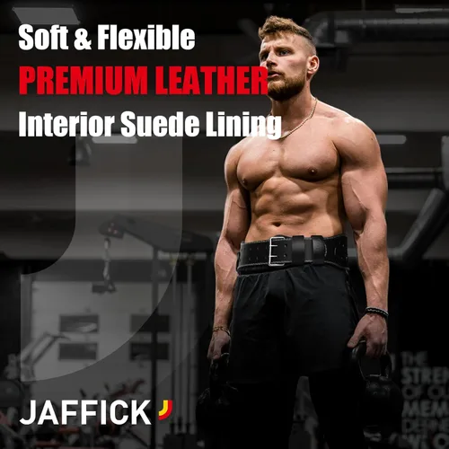 Miniatura 5 de Jaffick Cinturón de cuero para levantamiento de pesas y cinturón de inmersión 2 en 1 con cuerda para levantamiento de pesas, gimnasio, levantamiento