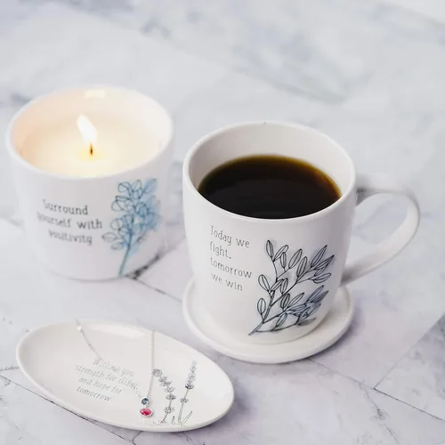 Miniatura 9 de Today We Fight, Tomorrow We Win - Juego de taza de café de 17 onzas y tapa de posavasos