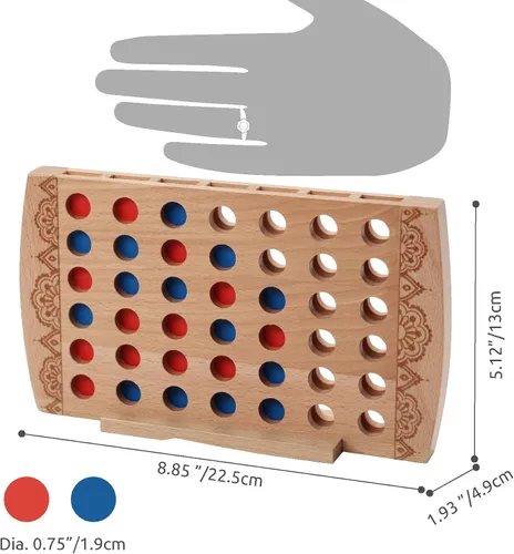 Miniatura 2 de Juego de madera 4 en una fila, decoración de mesa auxiliar, juego de estrategia clásico, juegos de mesa familiares, juguetes de regalo para niños