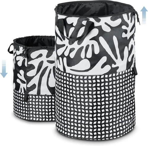 JOMOLA Cesta de lavandería plegable grande de tela de 90 litros, cesta extensible para ropa sucia, bolsa de lavandería con asas para la familia,