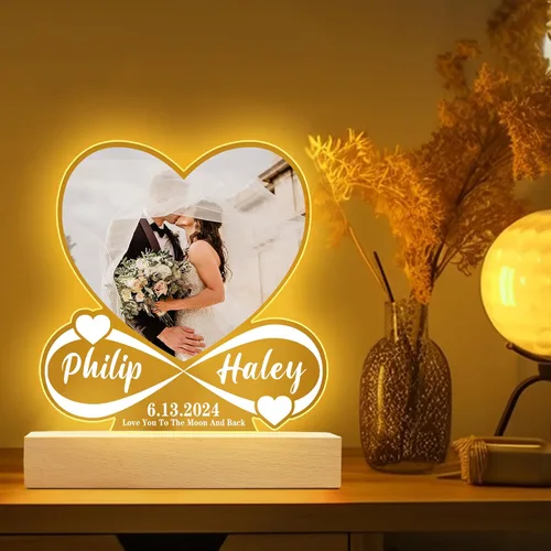 Miniatura 4 de Canción acrílica personalizada con foto, regalo personalizado para novio, novia, cubierta de álbum acrílico, placa de música transparente