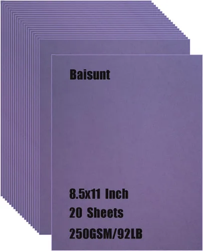 Miniatura 16 de Baisunt 20 hojas de cartulina negra de 250 g/m²/92 lb, papel grueso en blanco para proyectos de arte DIY, álbum de recortes, elaboración de tarjetas
