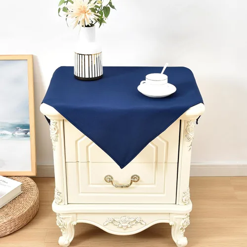 Miniatura 25 de Wolkemer Mantel cuadrado pequeño de 36 x 36 pulgadas, tela lavable, mantel sólido negro para decoración de mesita de noche, cabeceros, mesas