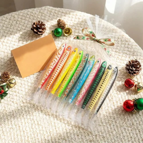 Miniatura 7 de Abhay Lindos bolígrafos de pescado para regalos de moda, paquete de 10 bolígrafos creativos para decoración de peces, suministros de fiesta