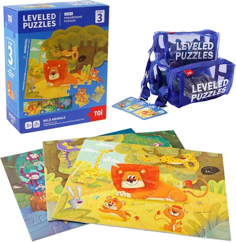 Miniatura 9 de TOI Rompecabezas Nivelados para Niños de 2 Años en Adelante, Rompecabezas para Niños Pequeños Rompecabezas de Aprendizaje Preescolar, Piezas Grandes