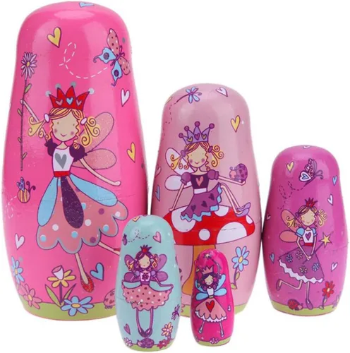 Miniatura 10 de Konrisa Muñecos anidables de Papá Noel enano Matryoshka - Muñecos de madera rusa para fiestas de cumpleaños, juego de 5