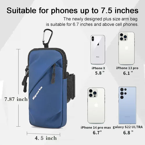 Miniatura 4 de Bandas para el brazo para teléfono, pequeña bolsa cruzada con correa para el brazo, se adapta a iPhone y todos los teléfonos celulares, uso para Azul