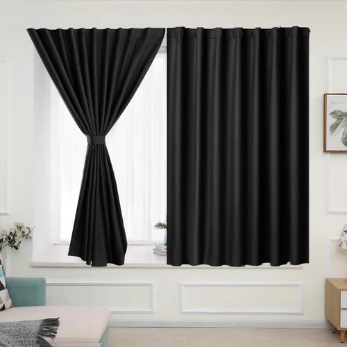 Miniatura 18 de Muamar Cortinas opacas sin taladro, paneles de cortina para ventana fáciles de instalar, juego de 2 paneles de cortinas portátiles para dormitorio
