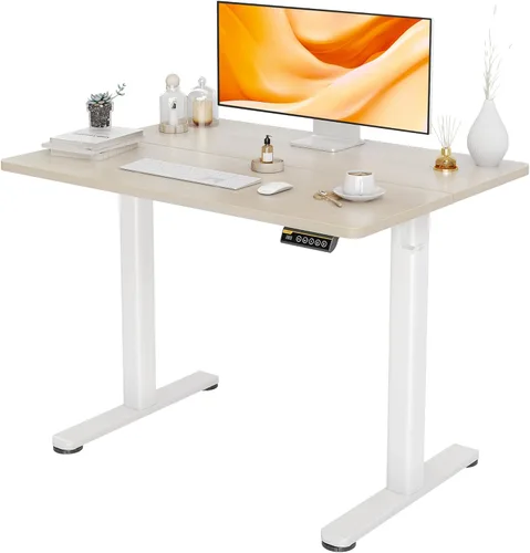 Miniatura 13 de Claiks Escritorio Eléctrico de Pie, Escritorio Ajustable de Altura para Pararse, Escritorio de Oficina en Casa de 48x24 Pulgadas con Tablero