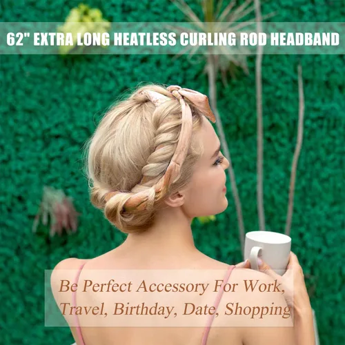 Miniatura 7 de Rizadores de pelo de terciopelo sin calor para dormir en rizos sin calor durante la noche para cabello largo, diadema sin calor para mujeres, todo