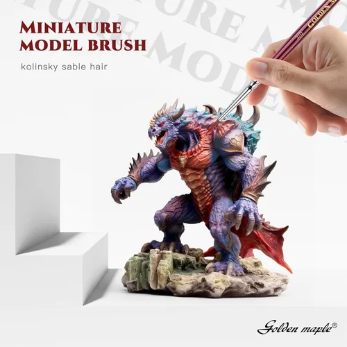 Miniatura 2 de Pinceles de Pintura en Miniatura Kolinsky Sable - Golden Maple Professional Pincel de Punta Ultrafina para Miniatura, Pintura de Modelos y Detalles