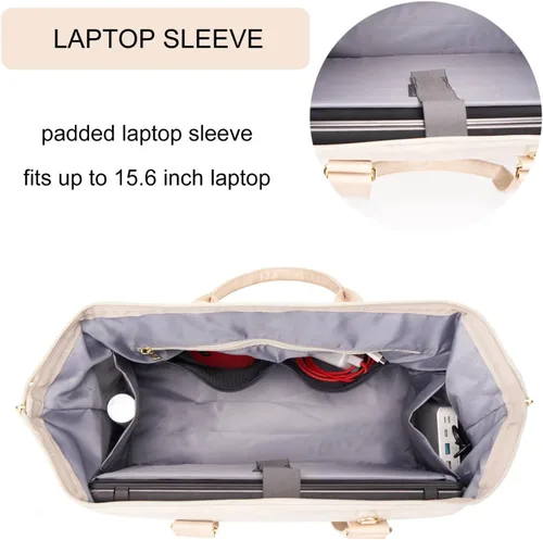 Miniatura 2 de MINKARS Bolsa de fin de semana con compartimento para zapatos, funda para portátil, puerto de carga USB, Rosado, Bolsa de fin de semana