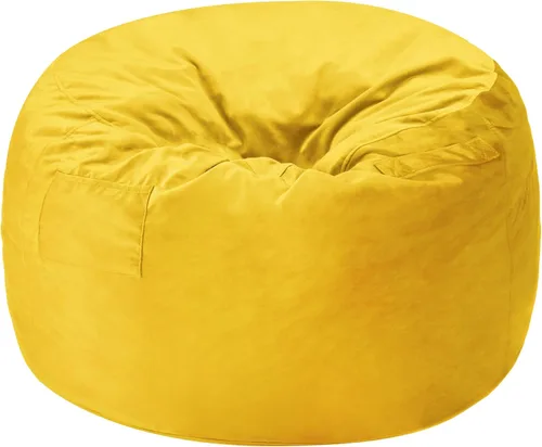 Miniatura 8 de Homguava - Sillón puff de 3 pies Sillón estilo puff grande de 3 pulgadas con relleno de espuma viscoelástica, sofá suave con funda de terciopelo