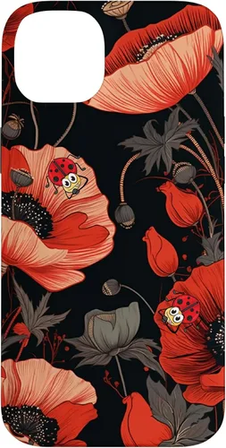 Miniatura 14 de Funda para iPhone 11 Poppy Flower Ladybug Red & Black