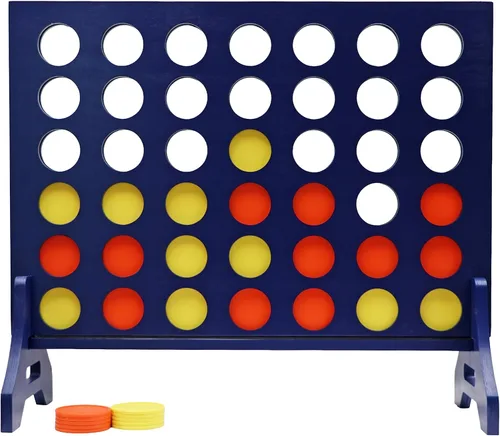 Miniatura 62 de Tailgating Pros Cuatro en una fila gigante azul marino premium con funda de transporte – Juego de patio al aire libre de gran tamaño – ¡Muchos
