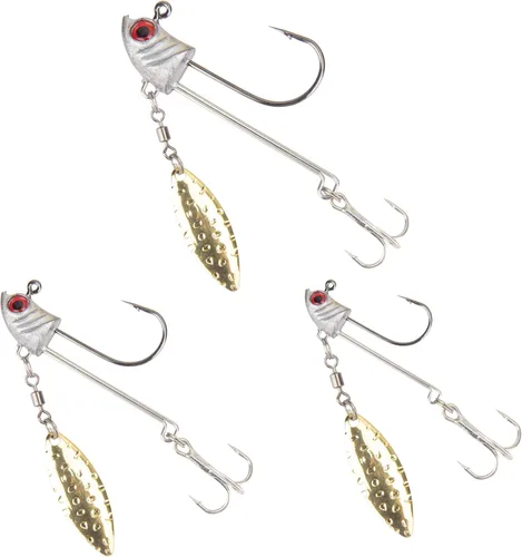 Ganchos de cabeza de plantilla ponderados con cuchillas giratorias Swimbaits - Ganchos de manivela para señuelos de pesca suaves