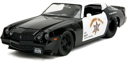 Jada Big Time Muscle 1:24 1979 Chevy Camaro Z28 - Auto fundido a presión, juguetes para niños y adultos (colores policiales)