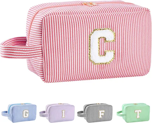 Miniatura 119 de Regalos personalizados para mujeres, bolsa de maquillaje con inicial, bolsa de maquillaje de viaje, bolsa de cosméticos, bolsa de artículos