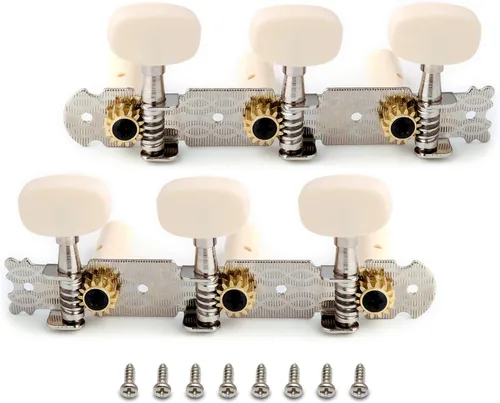 Miniatura 14 de 3 clavijas de afinación para guitarra chapadas en oro, llaves de afinación, afinadores de un solo agujero para guitarra clásica 3L 3R.