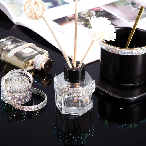 Miniatura 5 de Outus Rollo de cinta de diamantes de imitación de cristal autoadhesiva con diamantes de imitación para decoración de San Valentín, cumpleaños
