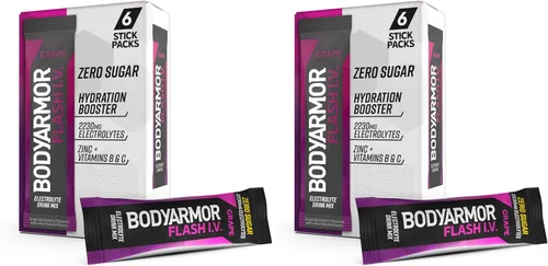 Miniatura 13 de BODYARMOR Flash IV - Paquetes de electrolitos, fresa y kiwi, mezcla de bebida sin azúcar, paquetes de una sola porción, agua de coco en polvo