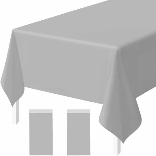 Miniatura 42 de Paquete de 2 Manteles de Plástico Beige Desechables Cubiertas de Mesa Mantel Rectangular Beige para Fiesta Baby Shower Boda Cumpleaños Mantel