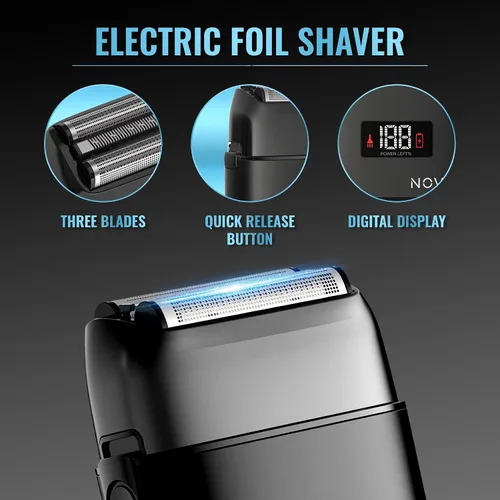 Miniatura 3 de Novah - Juego de cortapelos y recortadores profesionales de peluquería – Máquina de afeitar de papel de aluminio profesional para hombres, cortadora