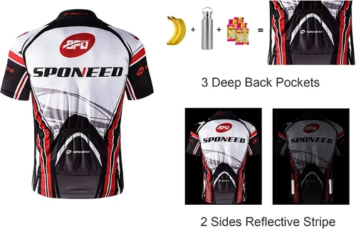Miniatura 8 de sponeed Hombres Bicicletas Jersey Cremallera Completa Ciclismo Camisa Tops Transpirable