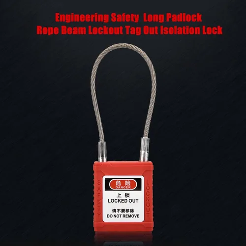Miniatura 2 de Candado de seguridad, cerradura de cuerda de acero inoxidable con diseño de línea antideslizante y funda PA de nailon, para etiquetado de bloqueo