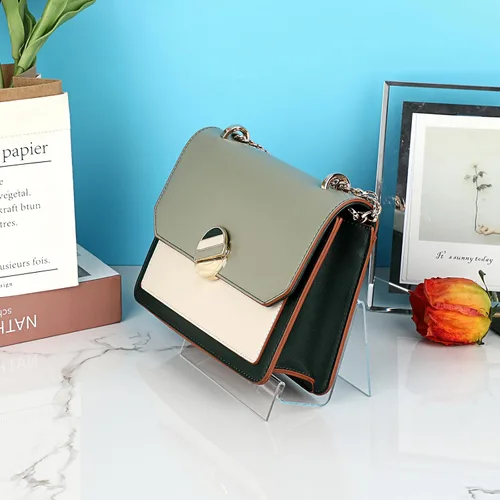 Miniatura 7 de JUXYES Paquete de 8 carteras de acrílico transparente y soporte de exhibición de bolso para boutique y encimera minorista