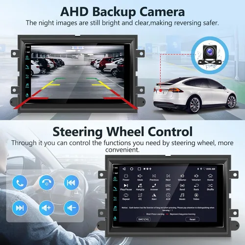 Miniatura 5 de 2+64G Radio estéreo para coche para Ford F150 con CarPlay inalámbrico Android Auto 7 "pantalla táctil Bluetooth audio con navegación GPS espejo