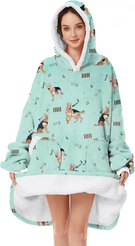 Miniatura 14 de Zando Manta con Capucha Ponible Manta para Niños y Adultos Manta Cómoda con Capucha Sudadera de Gran Tamaño Sherpa Forro Polar